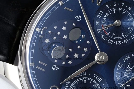 MIROTIME 0407 Bold Portugieser Perpetual Calendar SS 5033 APSF 1:1 Best Edition Blue Dial on Black Leather Strap A52610 Clone 7041